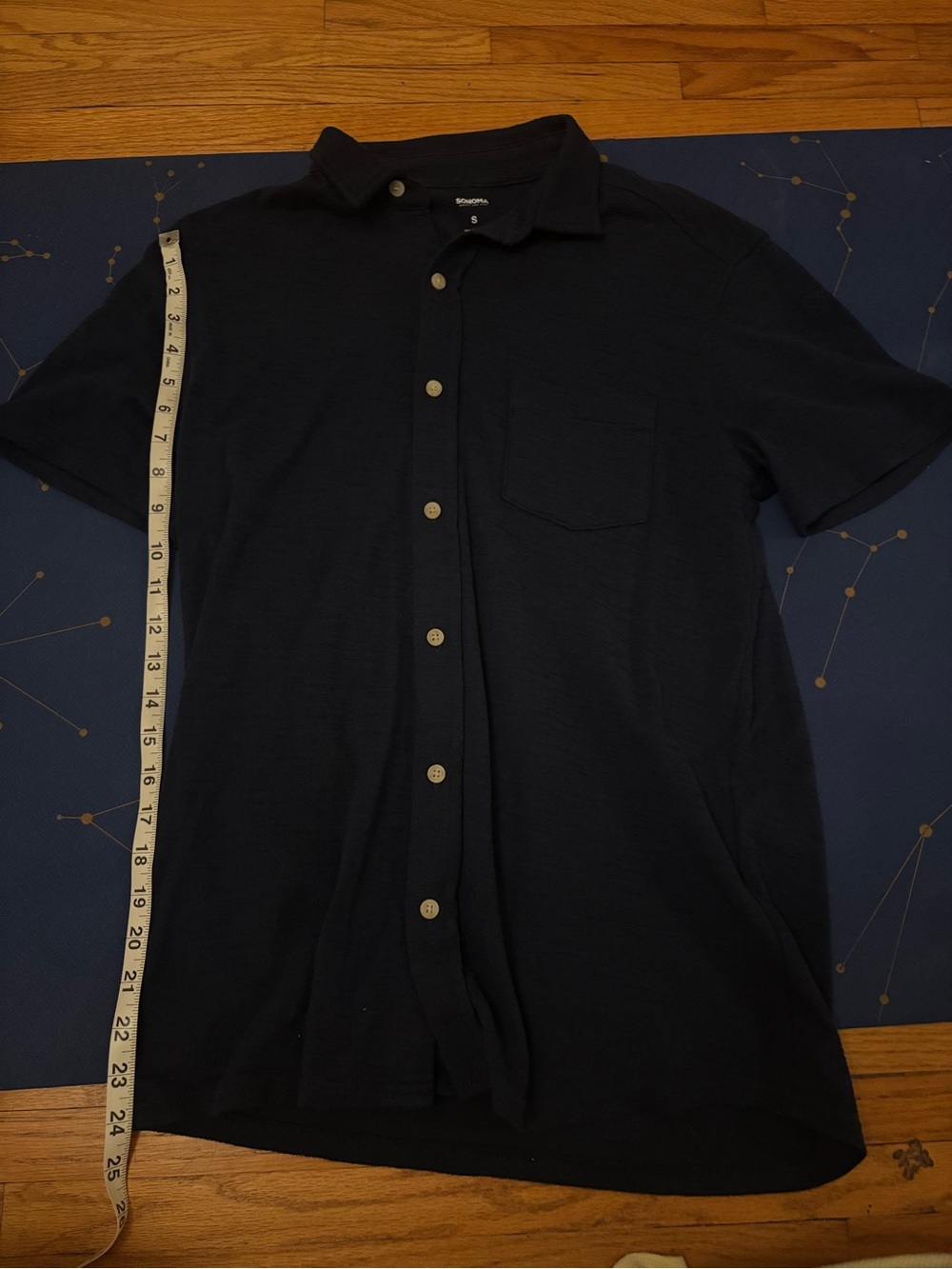 Sonoma Men's Navy Short-Sleeve Button-Down Shirt